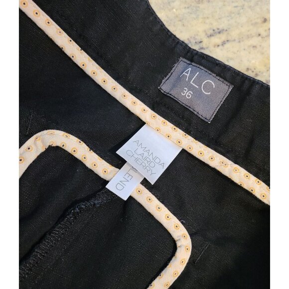 A.L.C. Women's Size 36 Asymmetric Hem Black Preppy Cotton Blend 36x24" Capri XL - Picture 9 of 16